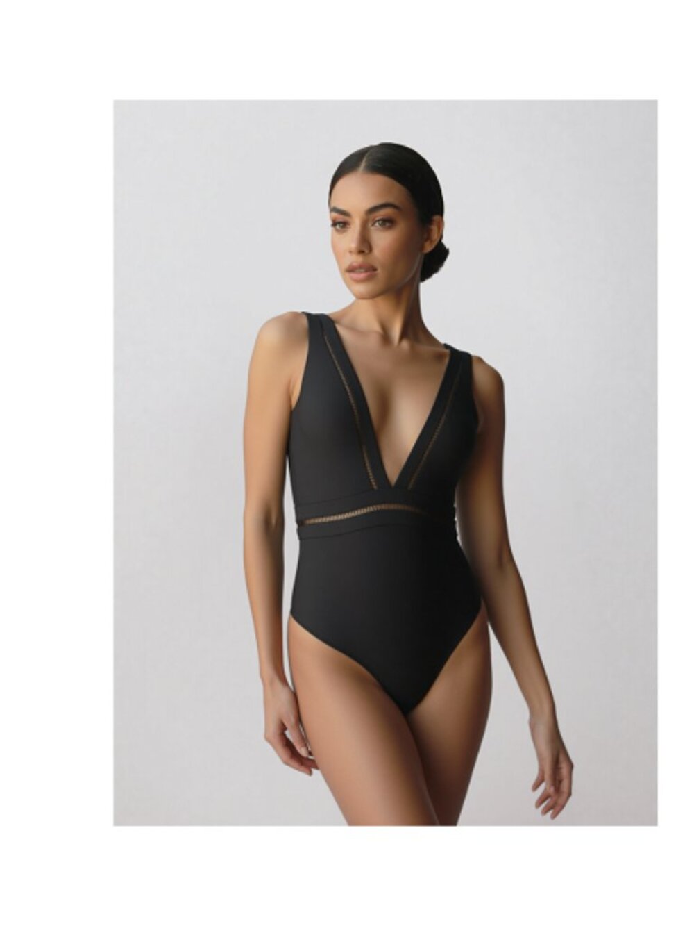Starza Pointelle Deep V Swimsuit by Ted Baker